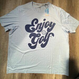 Puma Golf Shirt Tee T-Shirt Cloudspun Enjoy Golf Print, Men's XXL, Blue